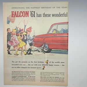 Nostalgia Ford Falcon 61 Model (2 pages) ad from “Look Magazine October 25, 1960